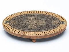 Georgian Oval Quillwork Cribbage Board, circa 1800