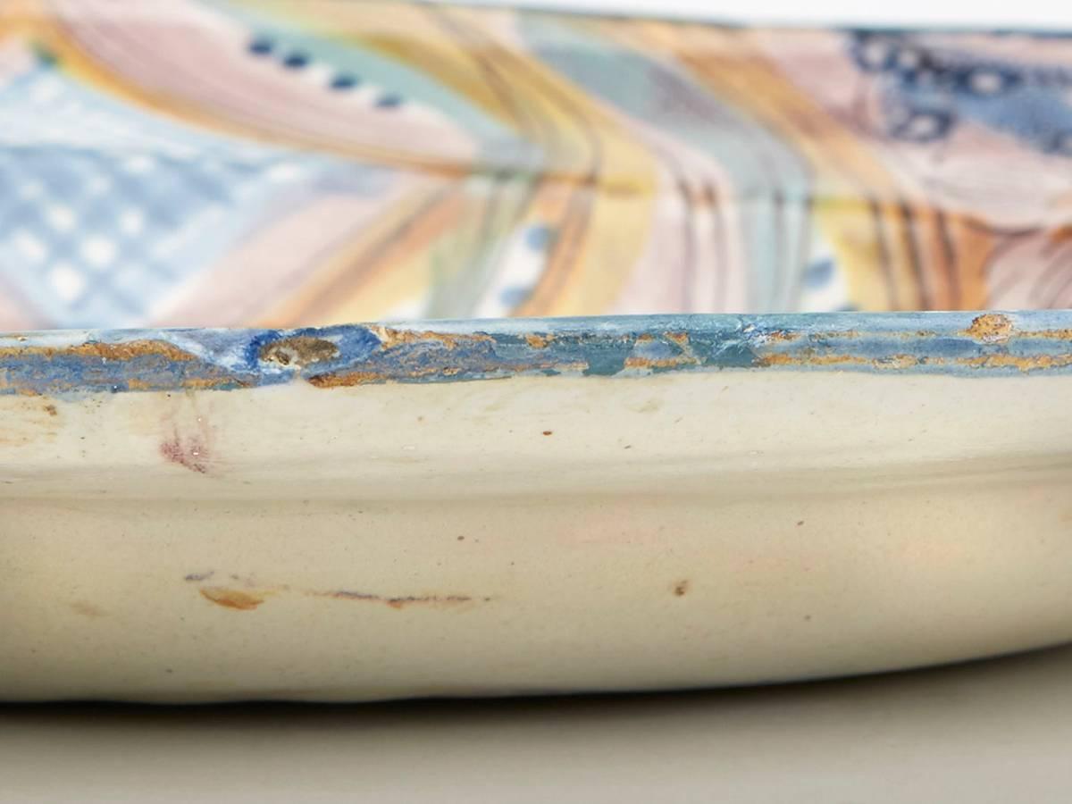 Antique Spanish Manises Pottery Floral Plaque 18/19th C. 2