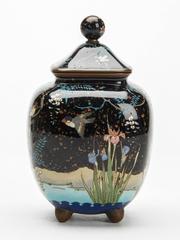 Japanese Meiji Cloisonne Lidded Jar , 19th Century