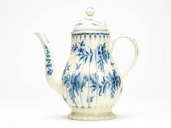 Antique Floral Painted Creamware Teapot, 18th Century