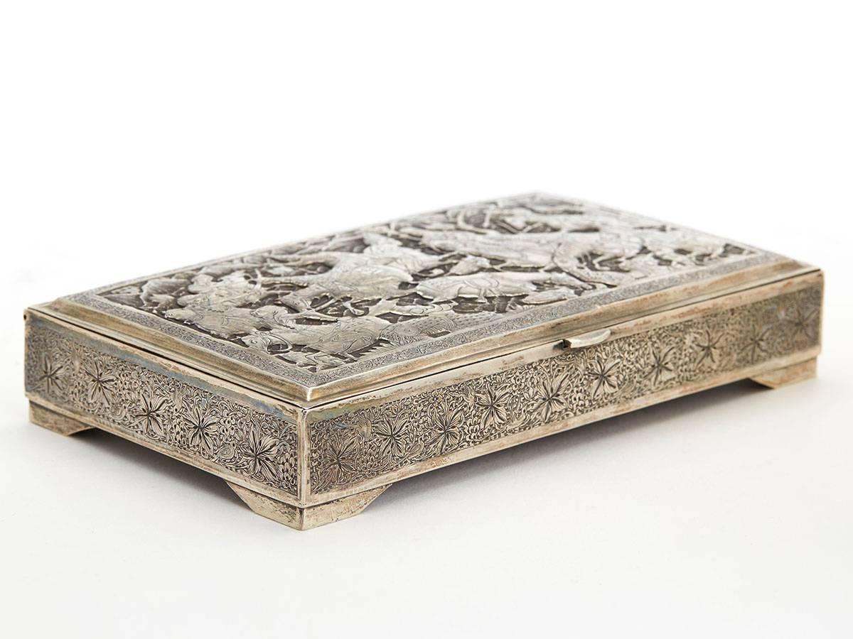 Antique Middle Eastern Silver Holy Casket 19th Century 2
