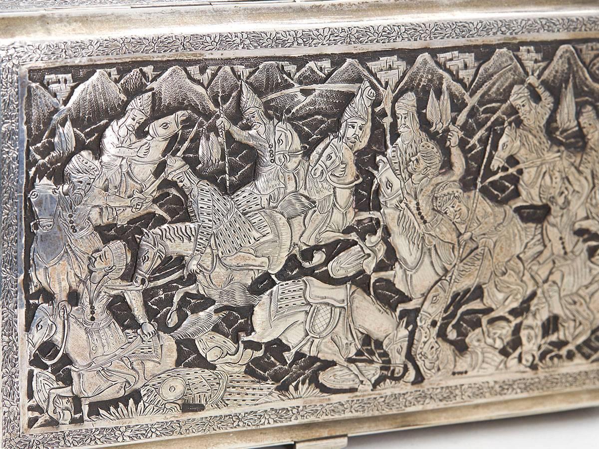 Islamic Antique Middle Eastern Silver Holy Casket 19th Century