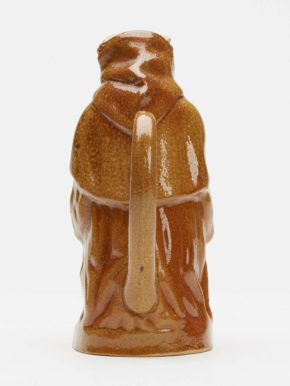 Salt Glazed Seated Monkey Teapot 19th Century 1