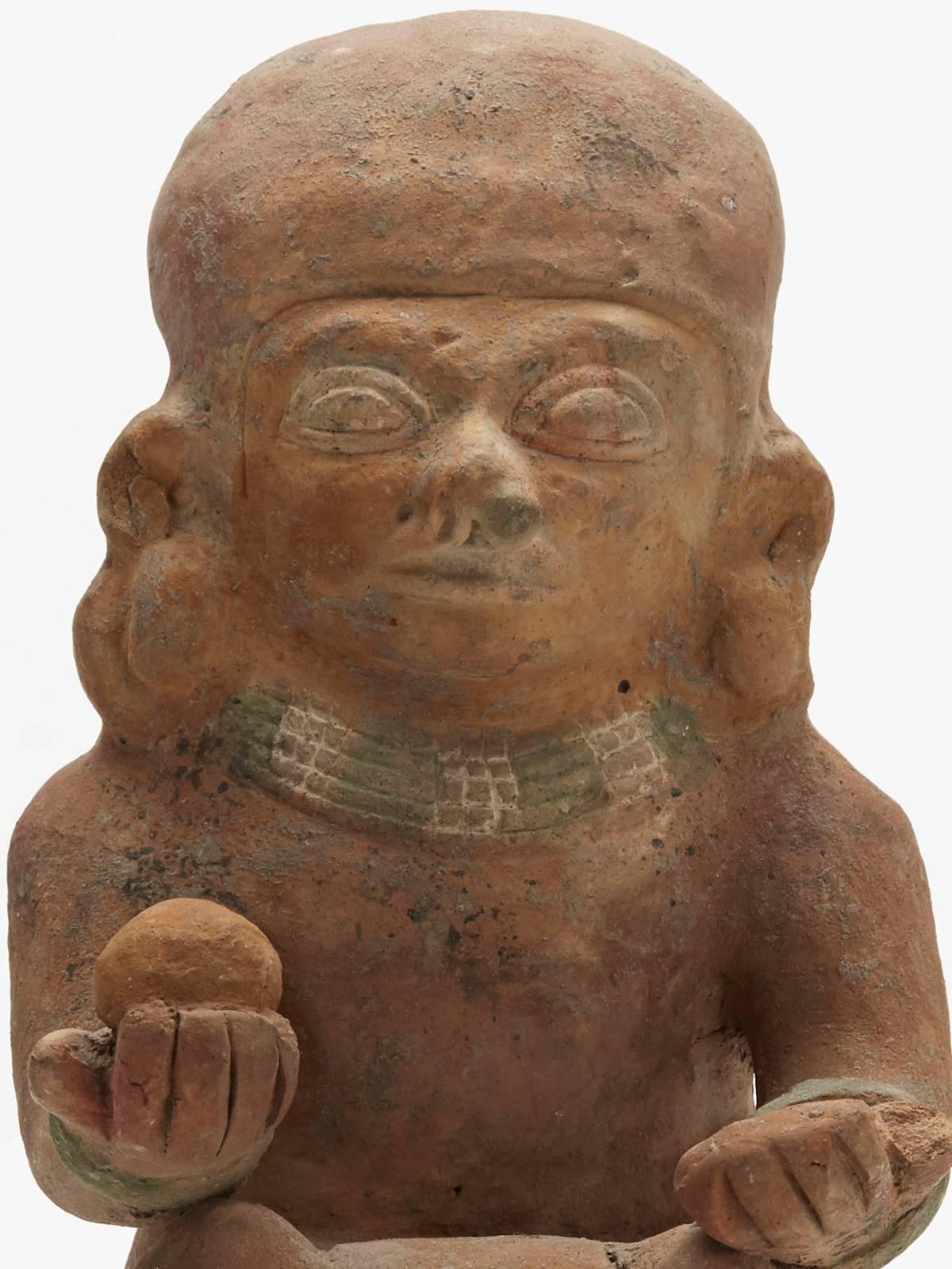 Pre Columbian Jamacoaque Pottery Seated Figure 200BC-200AD 2