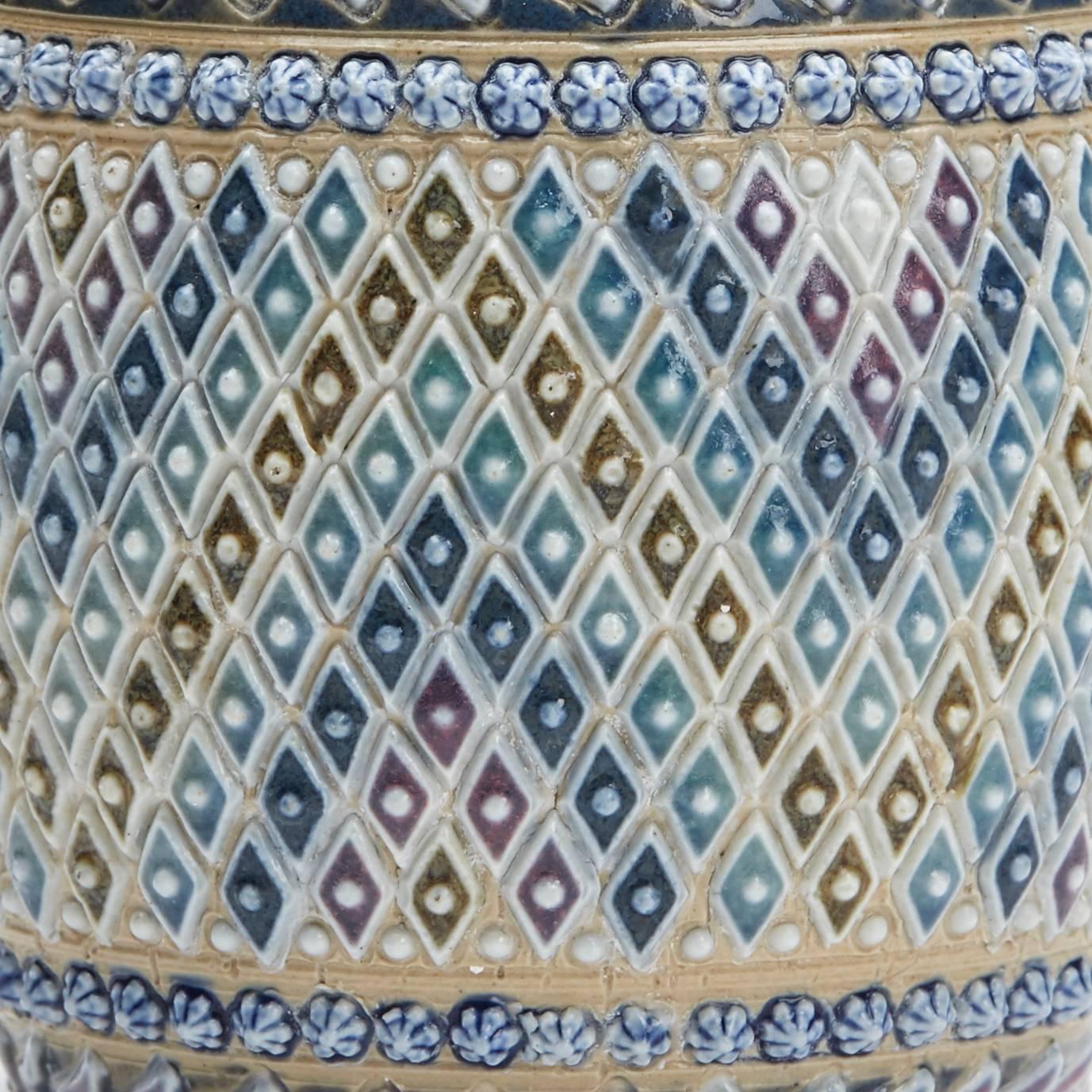 Ceramic Doulton Lambeth Alice Smith Art Pottery Preserve Pot, 1880