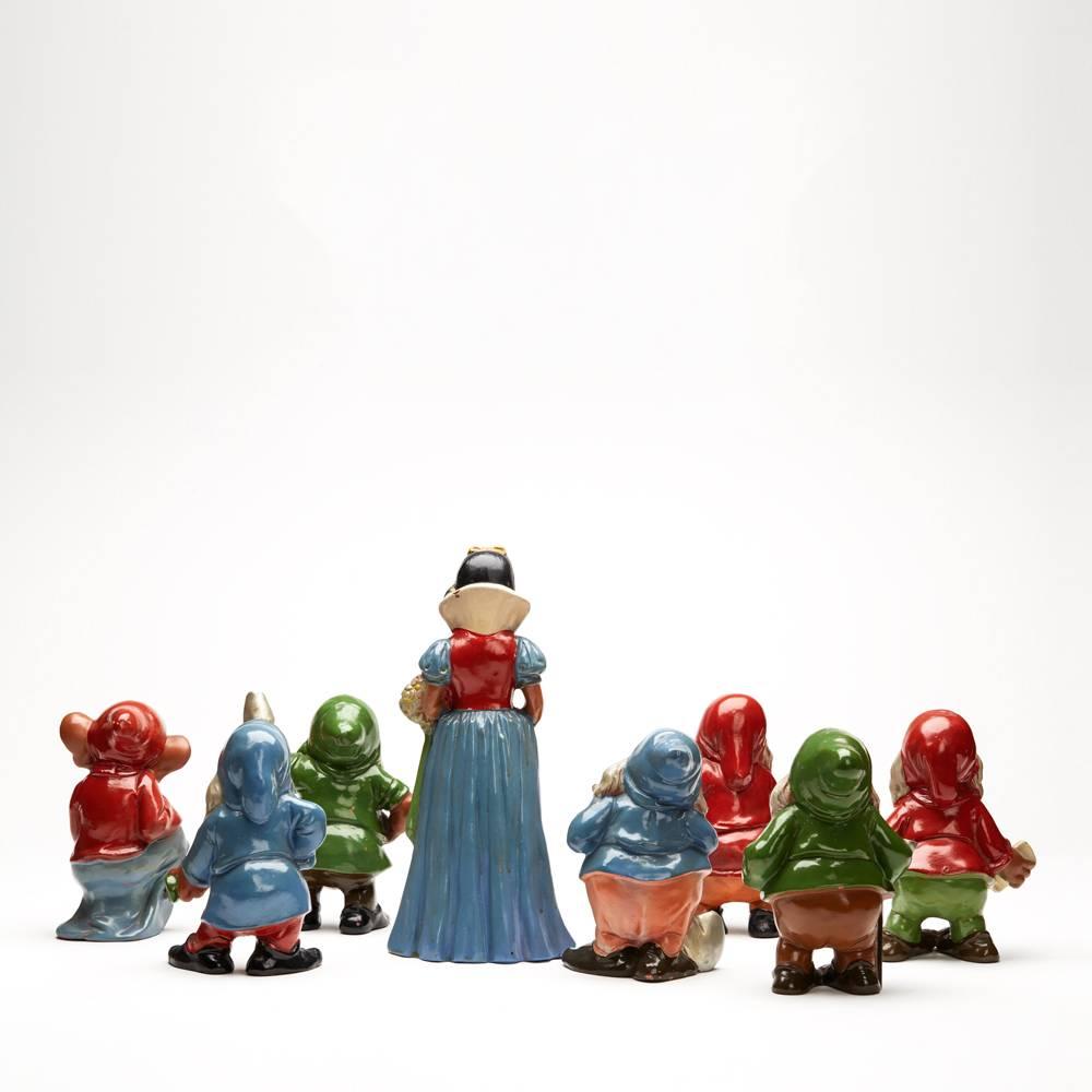vintage ceramic snow white and seven dwarfs