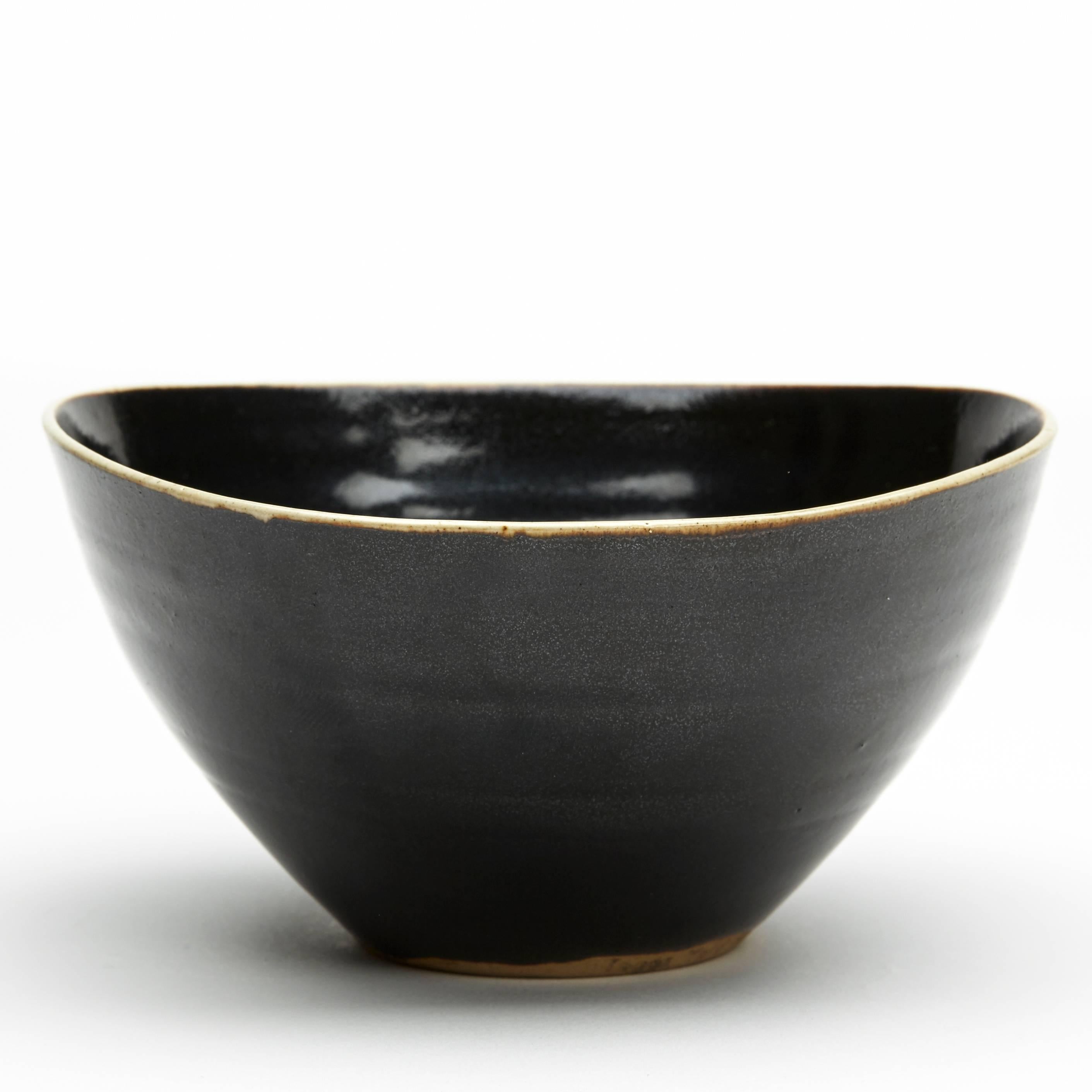 Lucie Rie and Hans Coper Studio Pottery Black Glazed Bowl 2