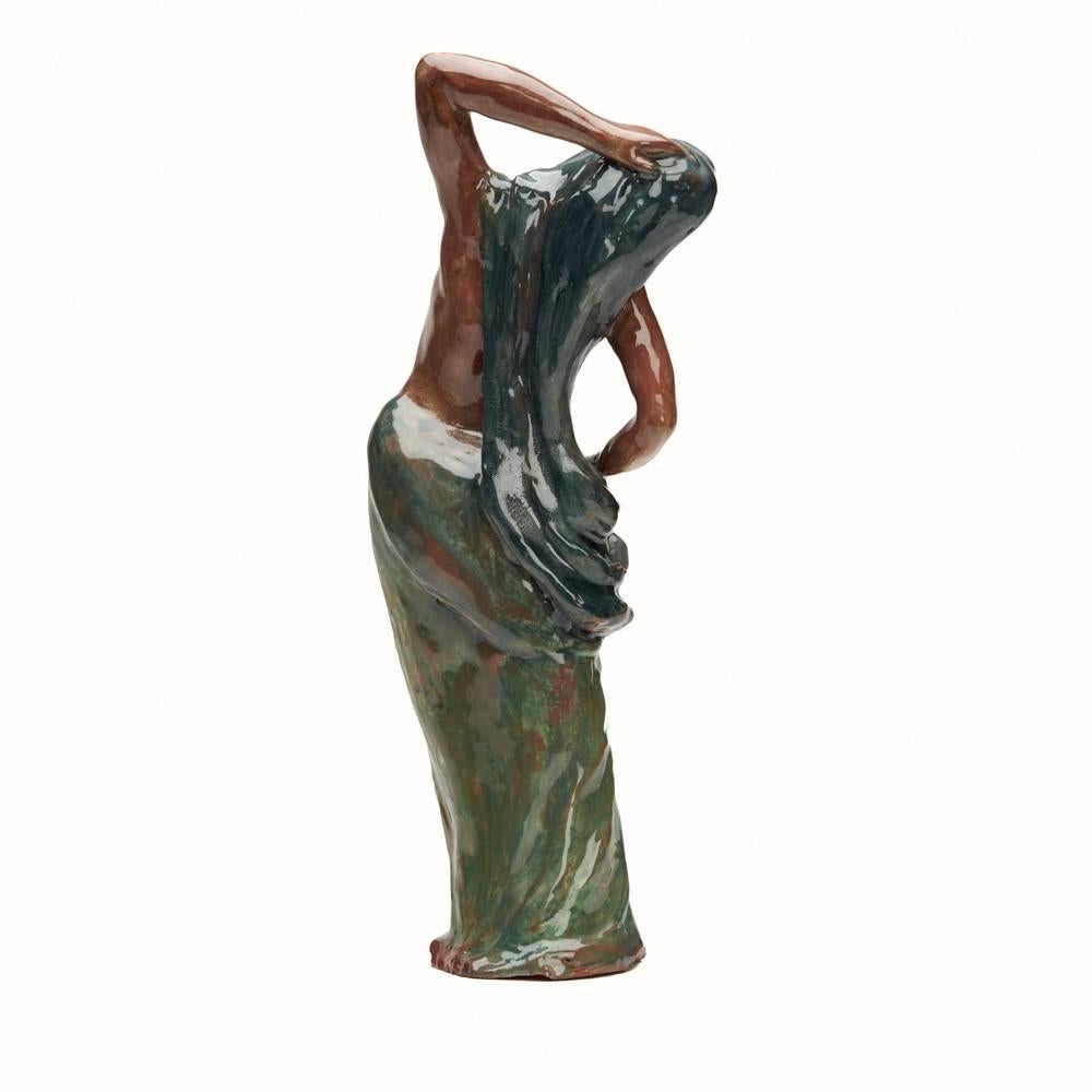 Glazed Wiener Werkstatte Austrian Art Pottery Dancer Figure, 20th Century For Sale