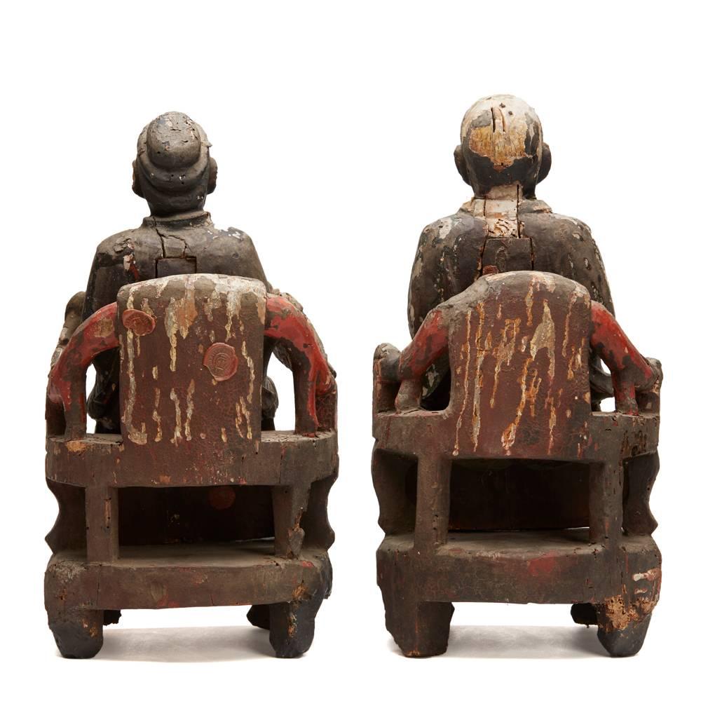 chinese carved wooden figures