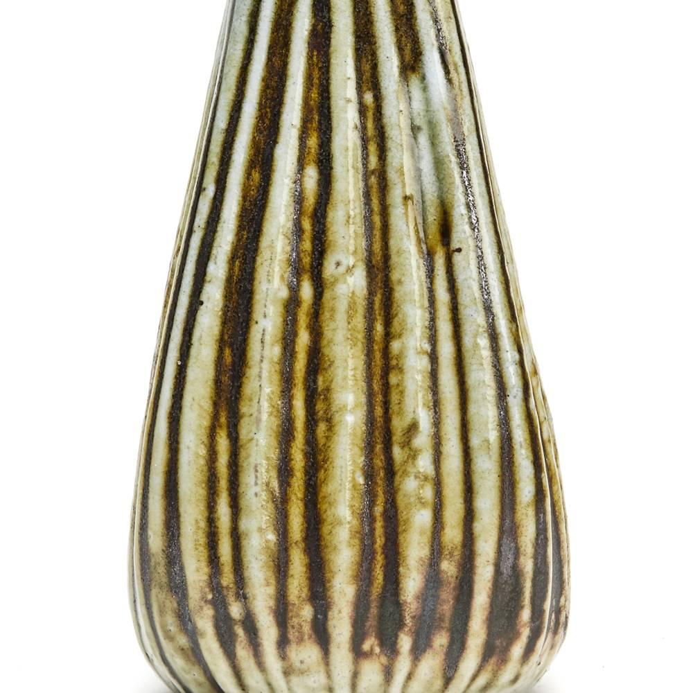 19th Century Martin Brothers Ribbed Gourd Vase Robert Wallace Martin