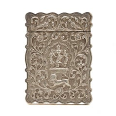 Antique Indian Silver Embossed Card Case, circa 1900