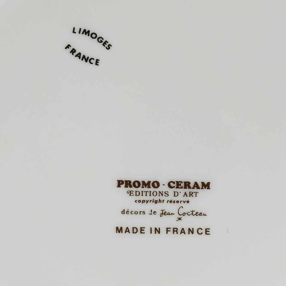 Mid-20th Century Jean Cocteau Limoges Edition D'art Plate Dated 1950