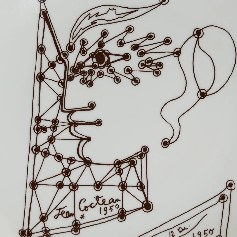 French Jean Cocteau Limoges Edition D'art Plate Dated 1950