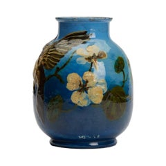 Vase oiseau Barbotine Harold Leach Burmantofts