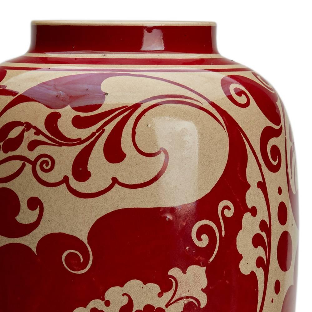 Pottery Joseph Walmsley Burmantofts Faience Red Lustre Vase