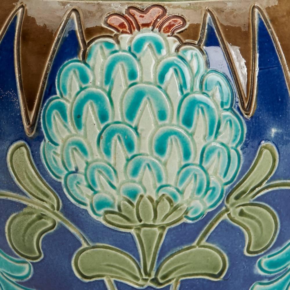 Burmantofts Faience Partie-Color Persian Floral Vase 2