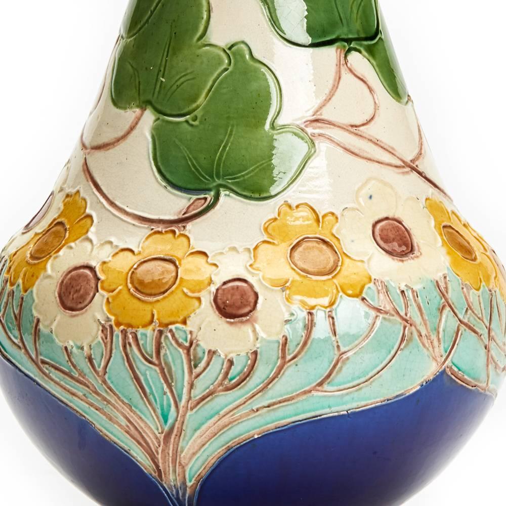 Burmantofts Faience Partie-Colour Vase by Joseph Walmsley 1