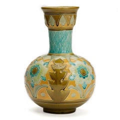 Burmantofts Faience Partie-Colour Vase by Joseph Walmsley