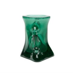Vintage Murano Archimede Seguso Green Handled Glass Vase, circa 1960