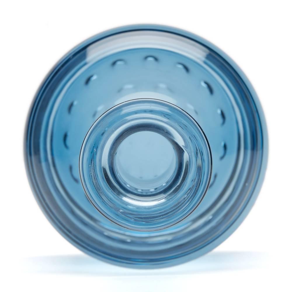 vintage blue glass decanter