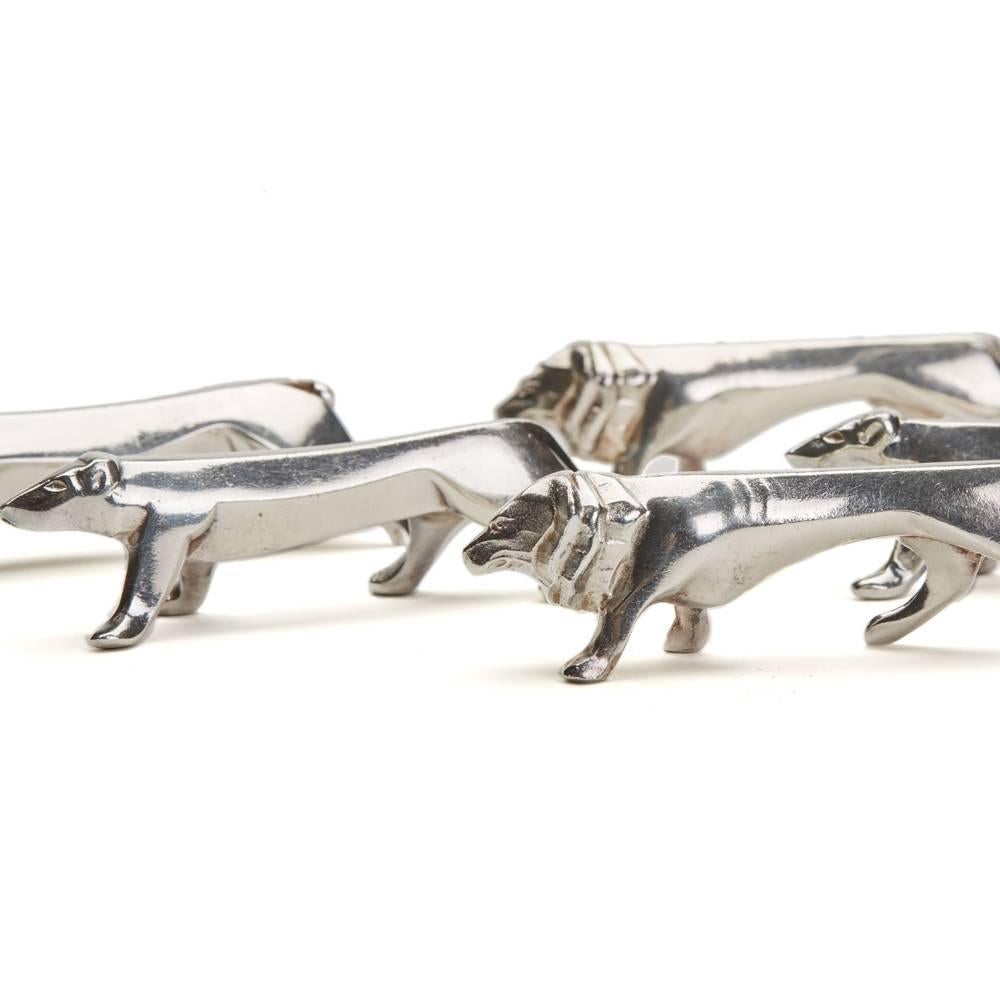 Art Deco Sandoz for Gallia Silver Plated Animal Knife Rests 1