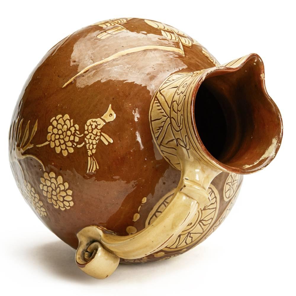 Edwin Beer Fishley Fremington Slipware Nautical Jug, 19th Century In Excellent Condition In Bishop's Stortford, Hertfordshire
