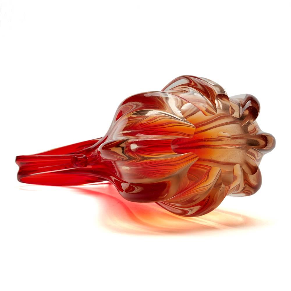 Ercole Barovier & Toso Murano Red Art Glass Pitcher Vase 1