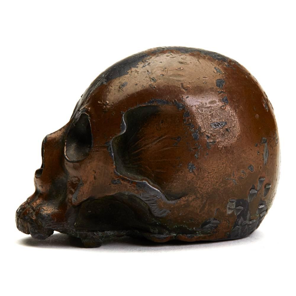 Japanese Meiji Lacquered Antimony Human Skull Okimono, 19th Century 2
