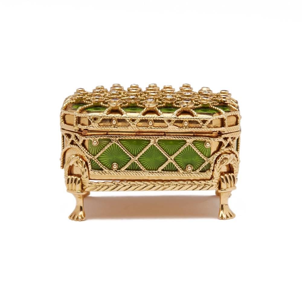 Pilulier moderne en or 18 carats de Victor Mayer pour Fabergé Bon état - En vente à Bishop's Stortford, Hertfordshire