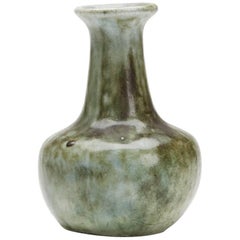 Antique Martin Brothers Miniature Green Glazed Bottle Vase, 1912