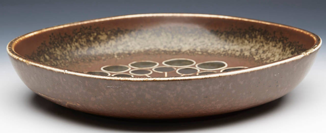 Vintage Swedish Hertha Bengtson for Rörstrand Art Pottery Bowl, 20th Century For Sale 4