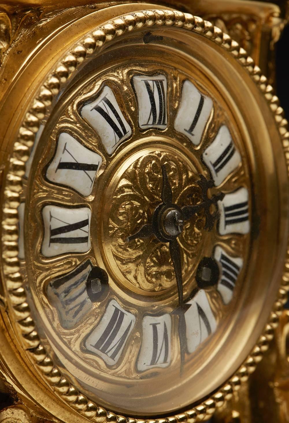 Antique French Gold Ormolu Mantel Clock, 19th Century 3