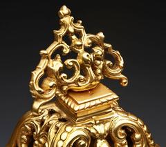 Pendule de cheminée française ancienne en or et bronze:: 19ème siècle