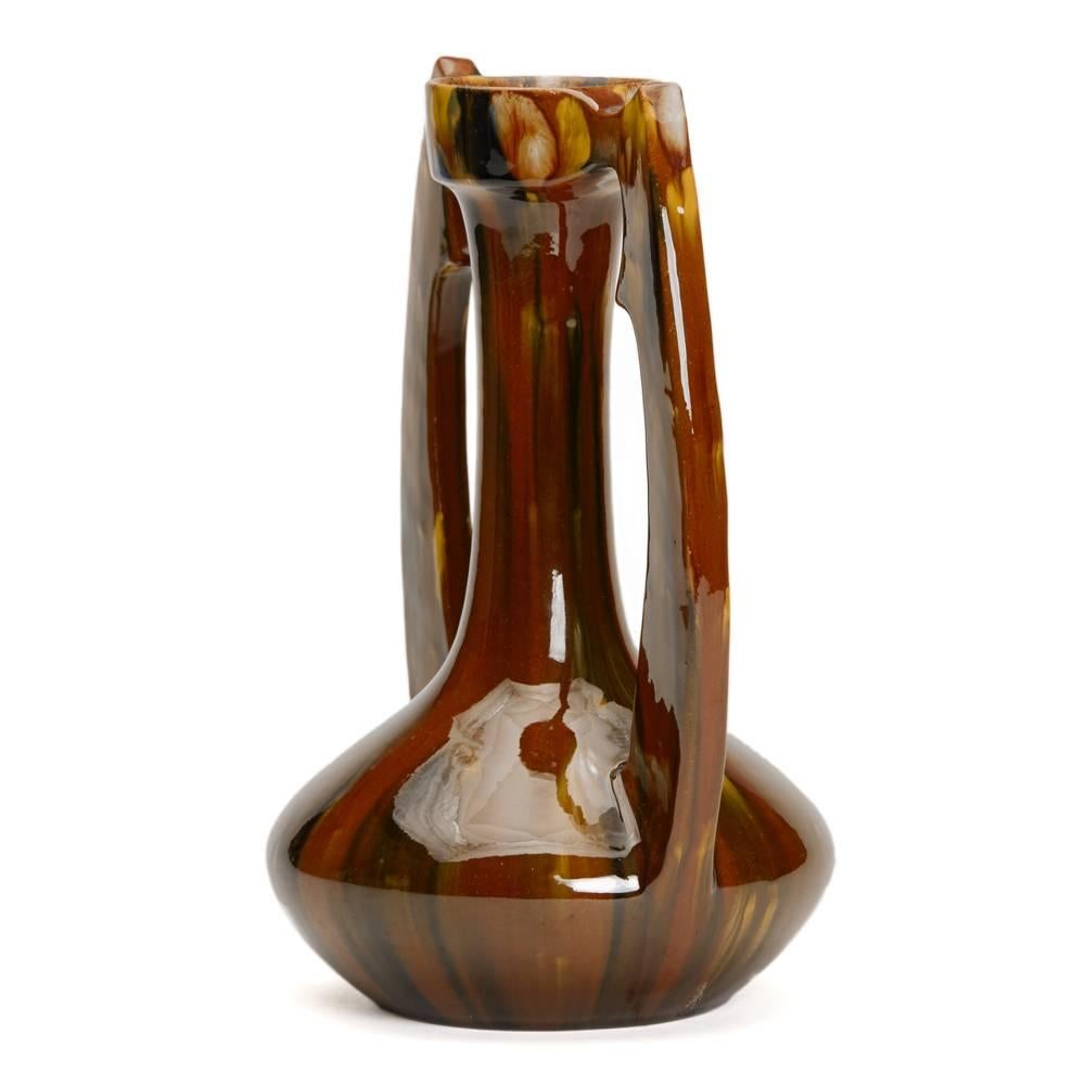 Vernissé Vase Art Nouveau français Clement Massier, 19e siècle en vente