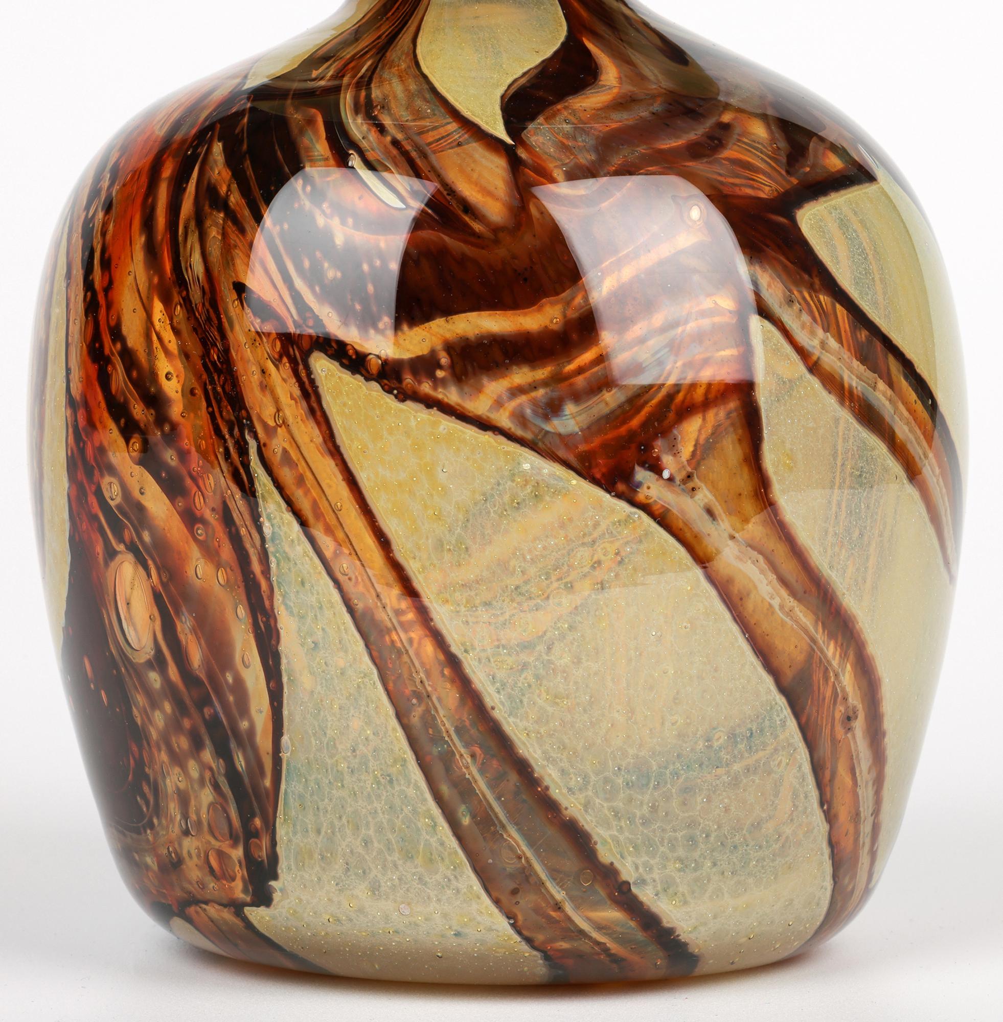 Maltais Eric Dobson et Michael Harris pour Mdina Studio Glass Vase à sable en vente