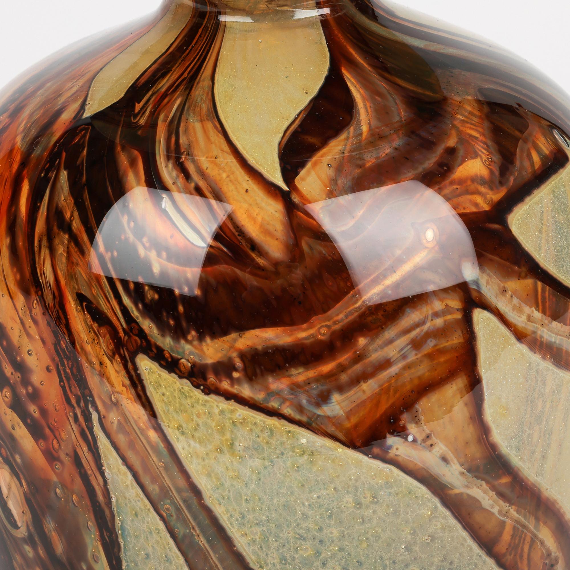 Mid-Century Modern Eric Dobson et Michael Harris pour Mdina Studio Glass Vase à sable en vente