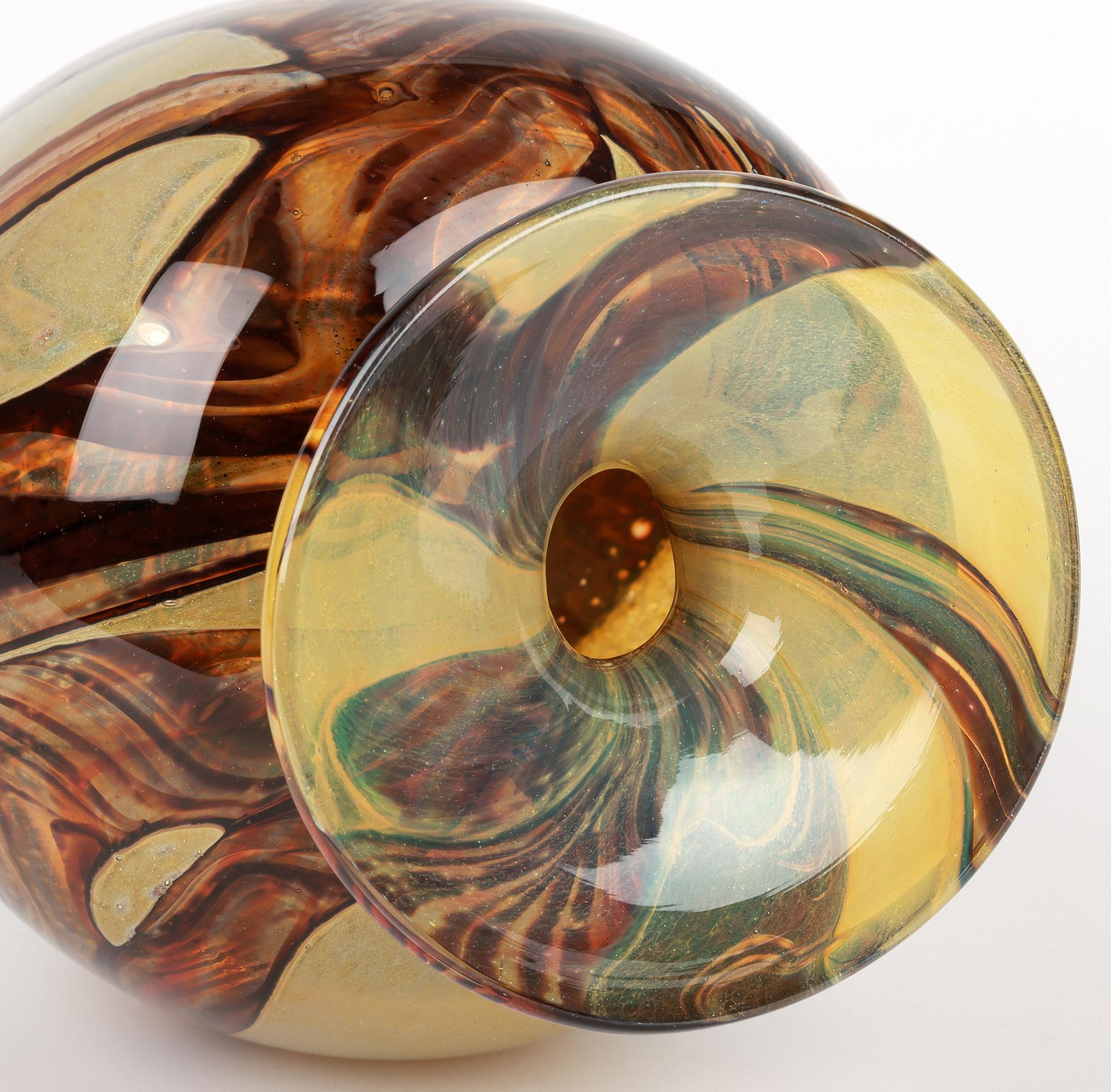 Eric Dobson et Michael Harris pour Mdina Studio Glass Vase à sable en vente 1