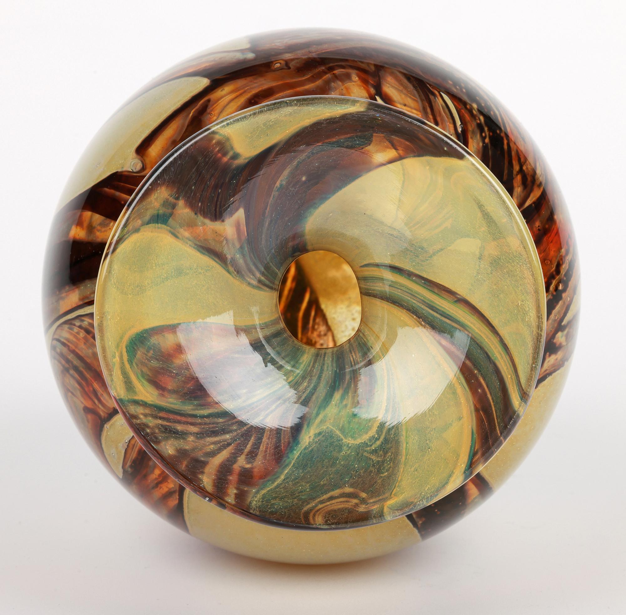 Eric Dobson et Michael Harris pour Mdina Studio Glass Vase à sable en vente 5
