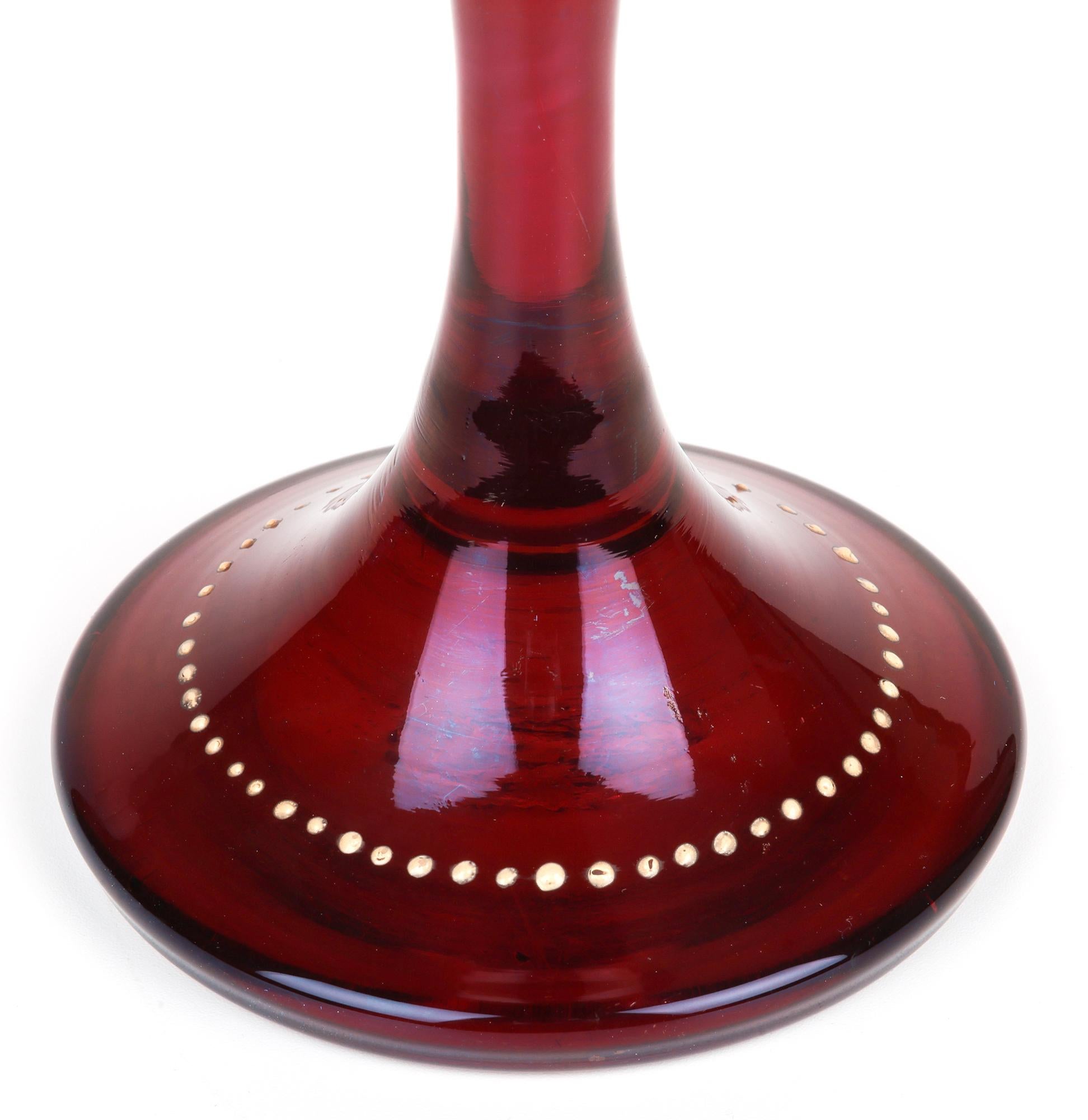 Carl Günther Bohemian Ruby Flash Glass Goblet with Hunting Scenes In Good Condition For Sale In Bishop's Stortford, Hertfordshire