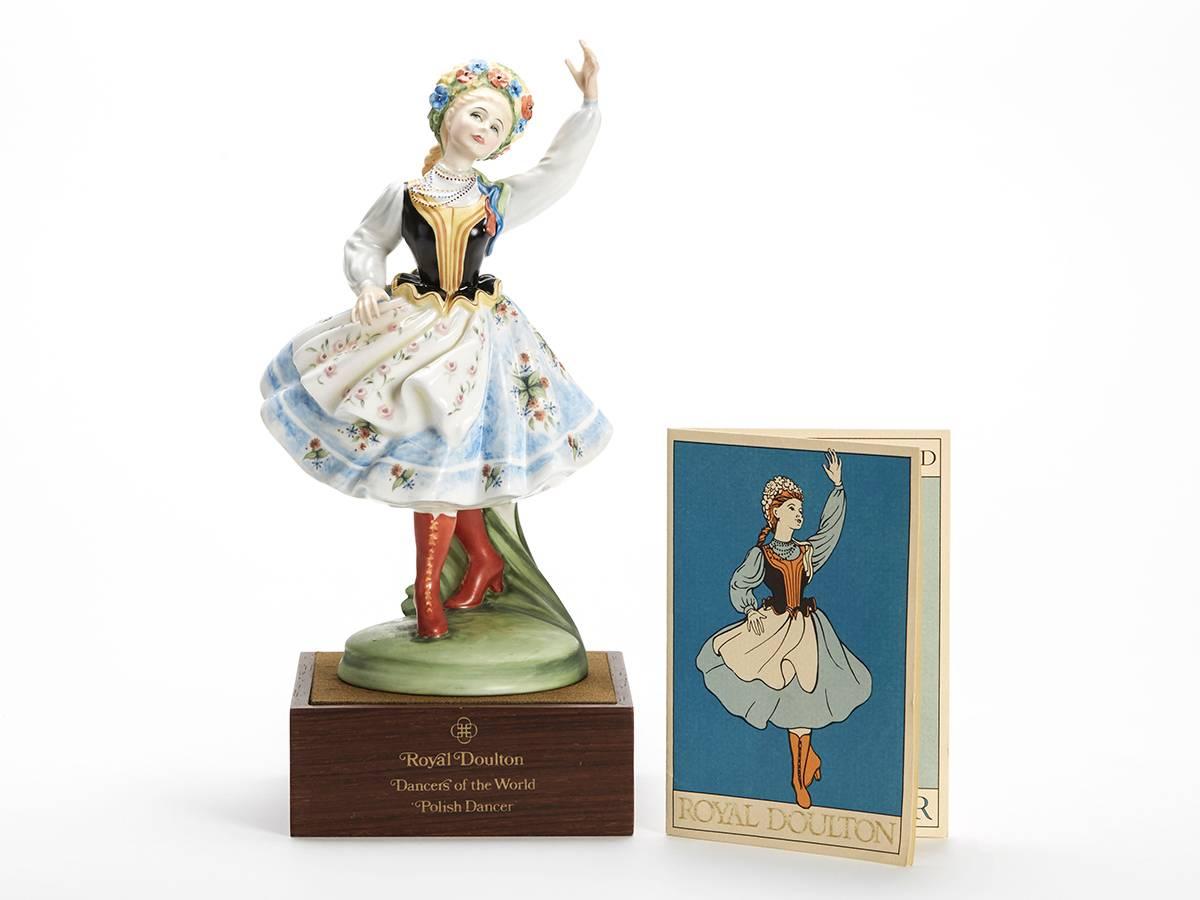 Originating from a private collection a vintage limited edition Royal Doulton Dancers of the World series porcelain figurine titled Polish Dancer and numbered HN2836. Designed by Peggy Davies the figure is one of 12 figures produced by Royal Doulton