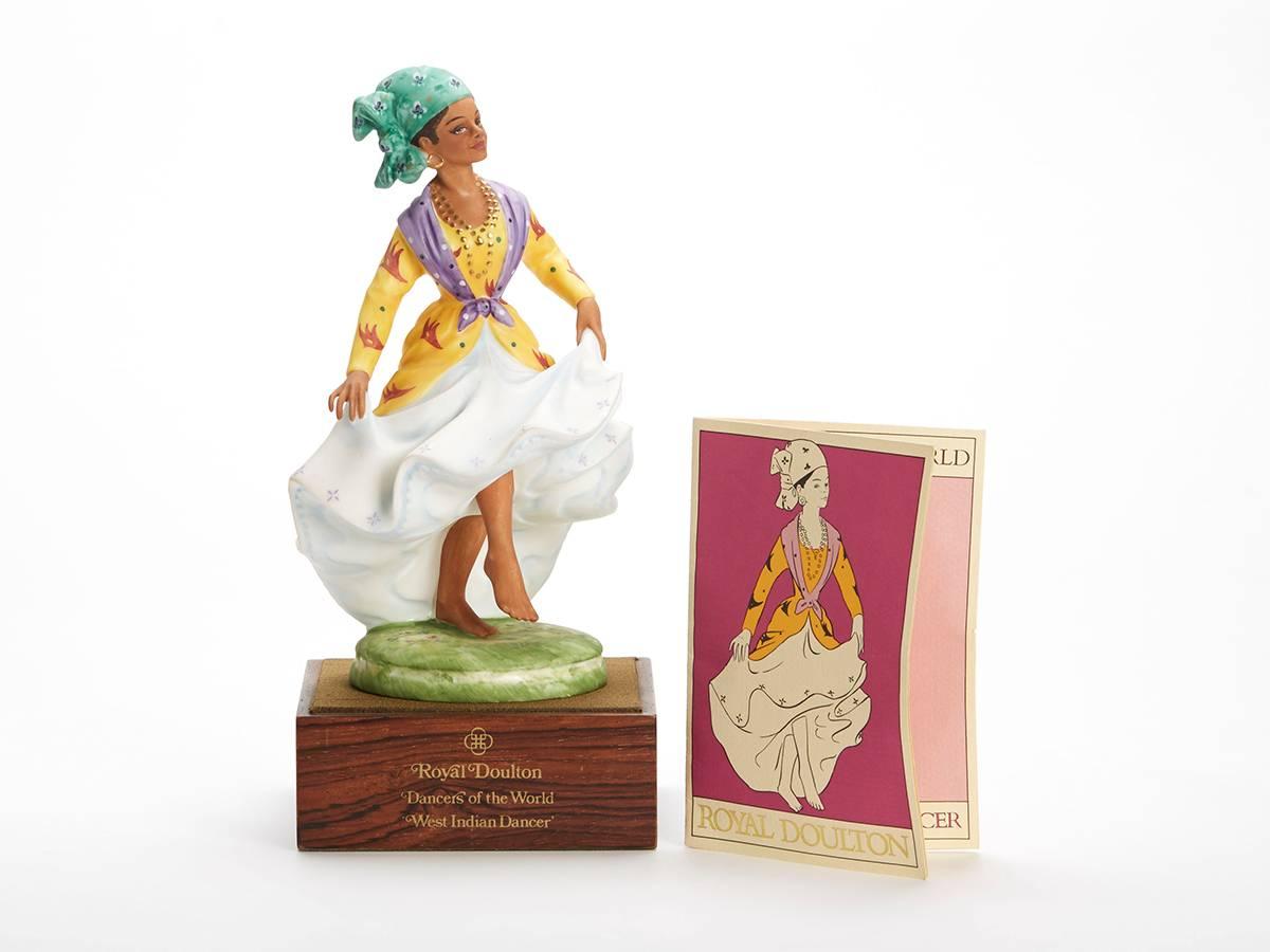 Originating from a private collection a vintage limited edition Royal Doulton Dancers of the World series porcelain figurine titled West Indian Dancer and numbered HN2384. Designed by Peggy Davies the figure is one of 12 figures produced by Royal