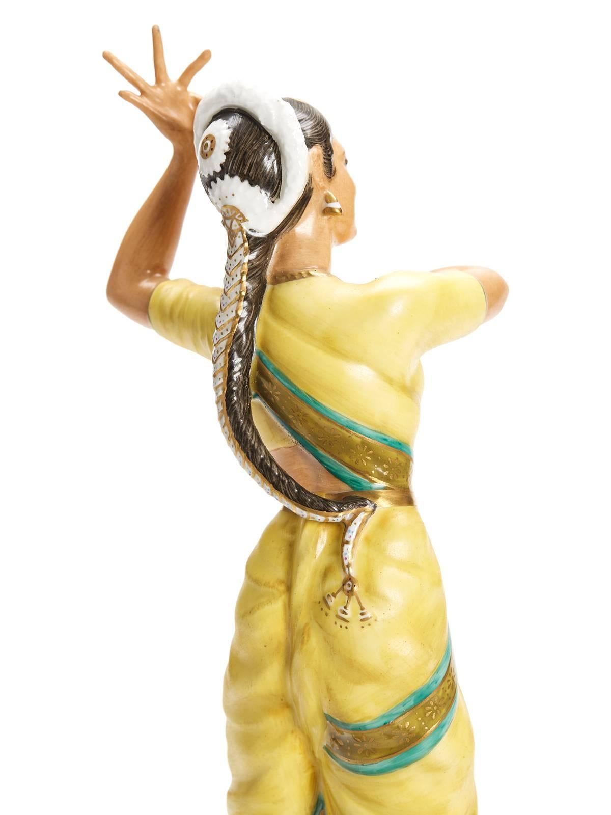 Porcelain Royal Doulton Indian Temple Dancer Figurine, 1976