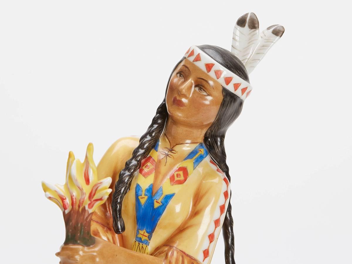 Porcelain Royal Doulton North American Indian Dancer Figure, 1982