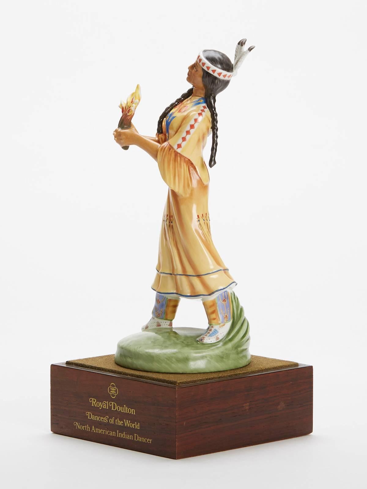 Hand-Painted Royal Doulton North American Indian Dancer Figure, 1982