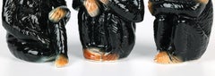 Exceptional Set Three German Porcelain Seated Chimpanzees