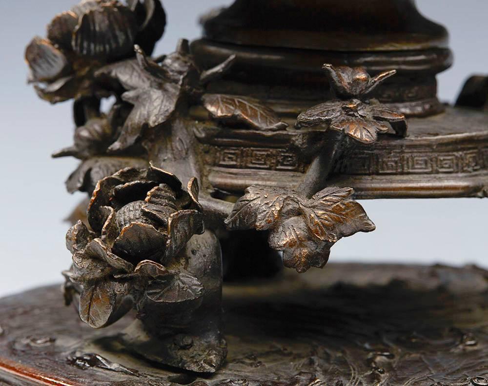 Antique Japanese Meiji Bronze Usubata with Dragons, 19th Century 7