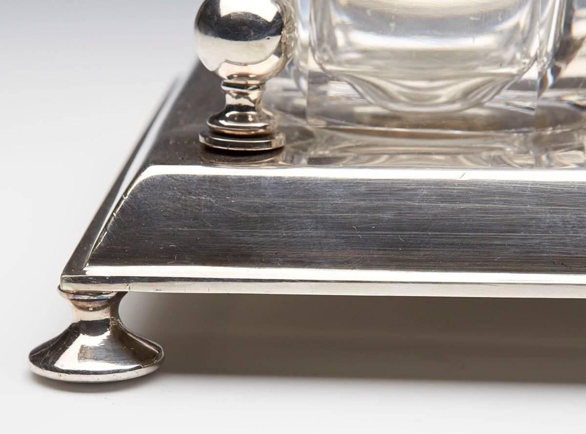 Arts and Crafts Arts & Crafts Walker & Hall Silver-plated Inkstand, circa 1890