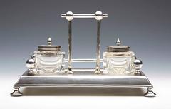 Arts & Crafts Walker & Hall Silver-plated Inkstand, circa 1890