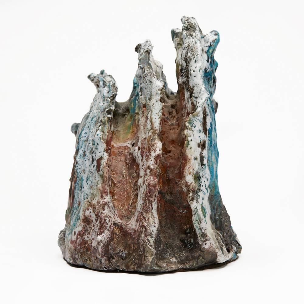 Studio Pottery Raku Horseheads Sculpture by Jane Malvisi 4