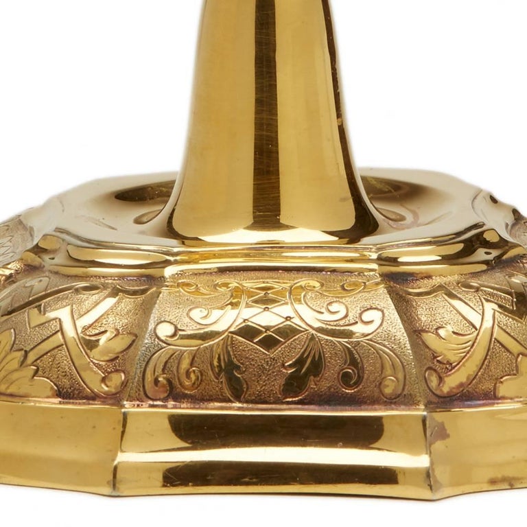 Tiffany and Co Four Danish Gilt Silver Candlesticks at 1stDibs